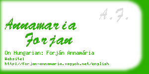 annamaria forjan business card